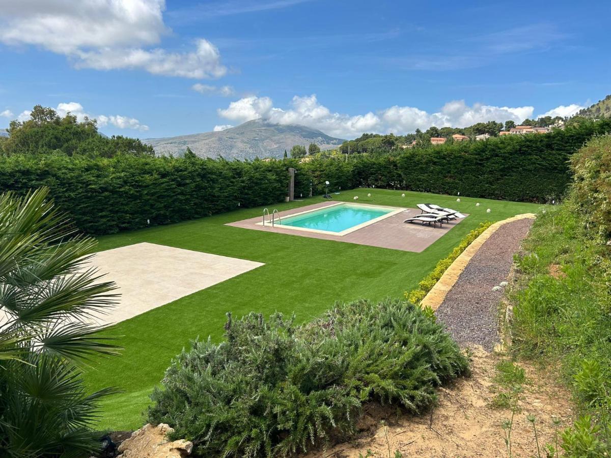 Villa Siciliana Con Piscina E Vista Panoramica Sul Mare Borgetto Eksteriør billede
