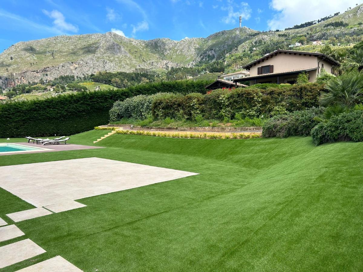 Villa Siciliana Con Piscina E Vista Panoramica Sul Mare Borgetto Eksteriør billede