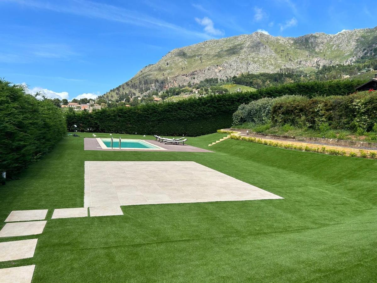 Villa Siciliana Con Piscina E Vista Panoramica Sul Mare Borgetto Eksteriør billede